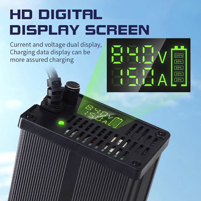48V Alüminyum Gövdeli Ayarlana - 84V 20A Smart Charger incelemesi ve fiyatı