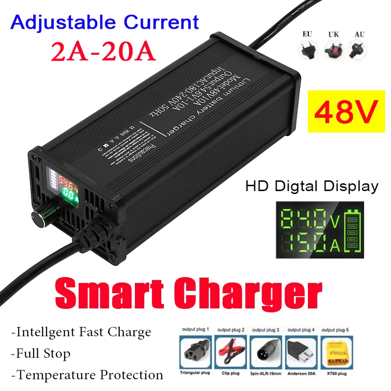 48V Alüminyum Gövdeli Ayarlana - 84V 20A Smart Charger incelemesi ve fiyatı